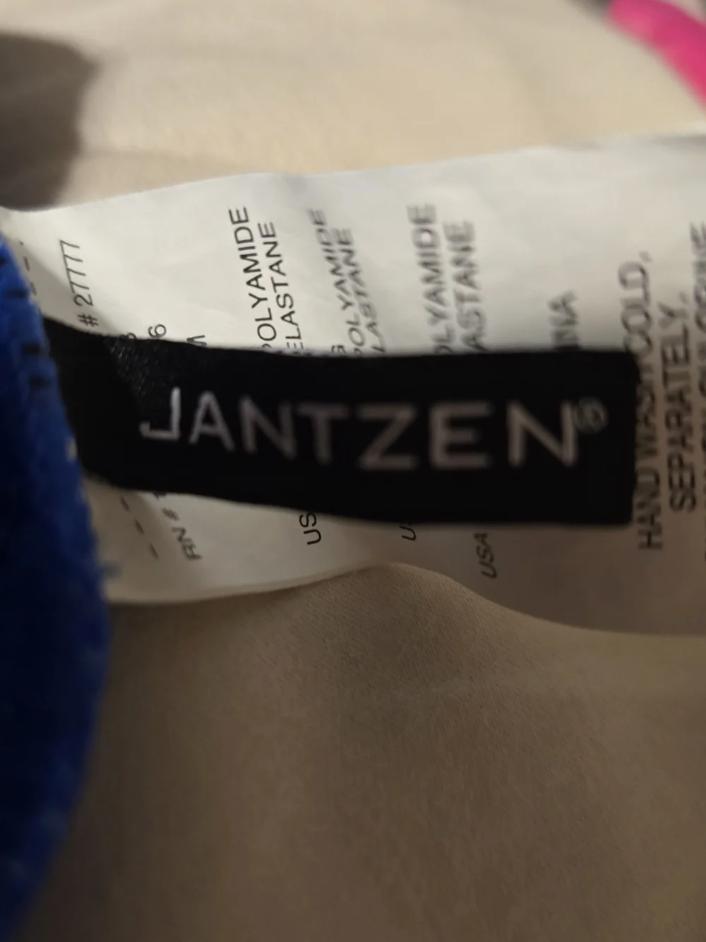 Jantzen Jolie One Piece Swimsuit Blue Size 16 Underwire Tummy Control